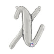 Foil Balloon Script Letter X Silver