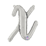Foil Balloon Script Letter X Silver