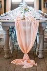 Chiffon Wedding Table Runner Fabric - Sheer Flowing Chiffon, 14" Wide x 120" Long, Ivory (1 Runner)
