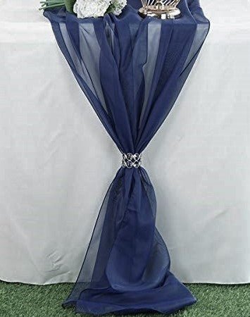 Chiffon Wedding Table Runner Fabric - Sheer Flowing Chiffon, 14" Wide x 120" Long, Ivory (1 Runner)