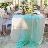 Chiffon Wedding Table Runner Fabric - Sheer Flowing Chiffon, 14" Wide x 120" Long, Ivory (1 Runner)