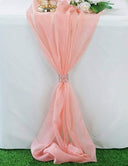 Chiffon Wedding Table Runner Fabric - Sheer Flowing Chiffon, 14" Wide x 120" Long, Ivory (1 Runner)