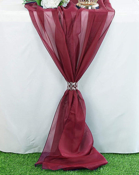Chiffon Wedding Table Runner Fabric - Sheer Flowing Chiffon, 14" Wide x 120" Long, Ivory (1 Runner)
