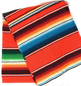 Cinco De Mayo Mexican Serape Cotton Fabric - Multicolor Woven Stripes, 14" Wide x 76" Long (1 Piece)