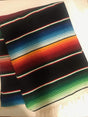 Cinco De Mayo Mexican Serape Cotton Fabric - Multicolor Woven Stripes, 14" Wide x 76" Long (1 Piece)