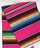 Cinco De Mayo Mexican Serape Cotton Fabric - Multicolor Woven Stripes, 14" Wide x 76" Long (1 Piece)
