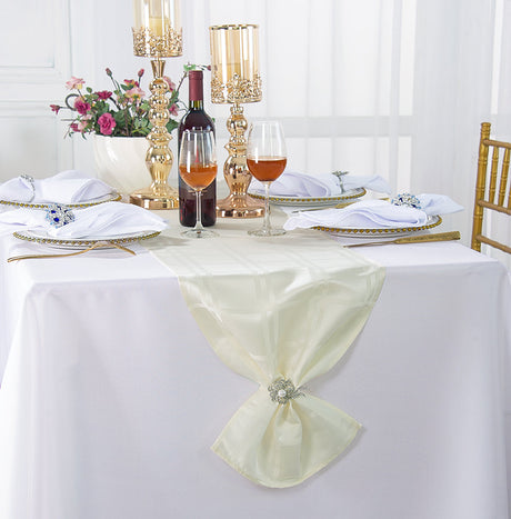 Polyester Table Runner 14x108 Ivory
