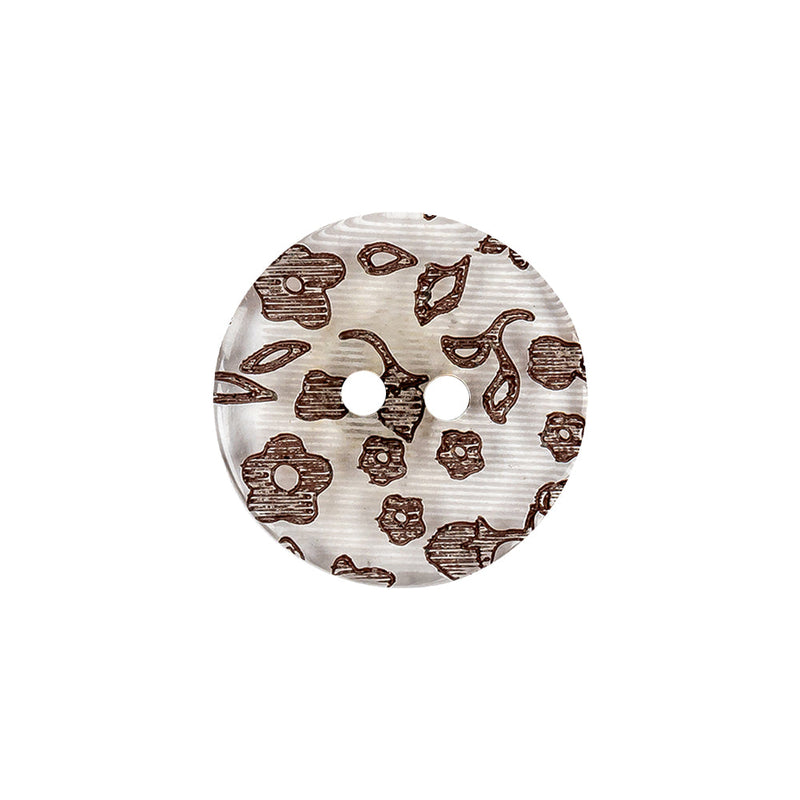 Clear Brown Plastic Button - 32L/20mm
