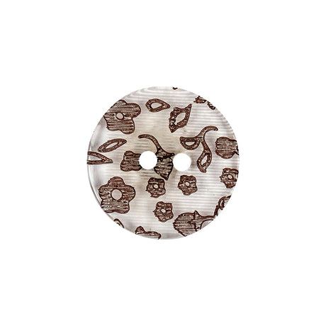 Clear Brown Plastic Button - 32L/20mm