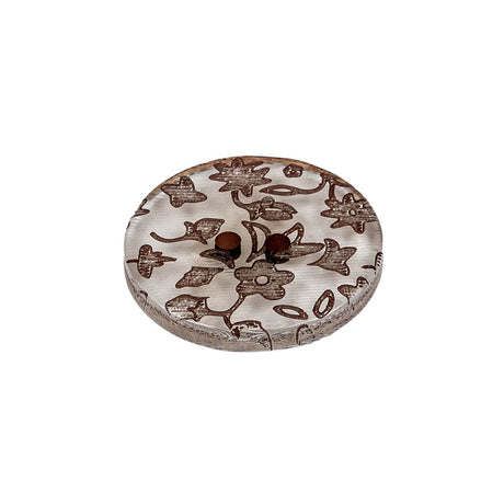 Clear Brown Plastic Button - 36L/23mm
