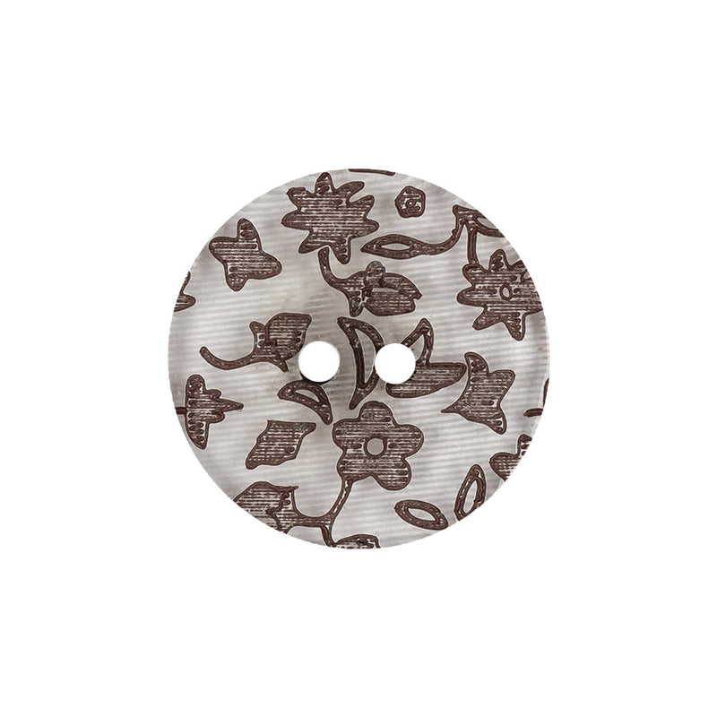 Clear Brown Plastic Button - 36L/23mm