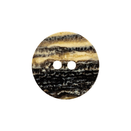 Ivory Brown Plastic Button - 33L/21mm