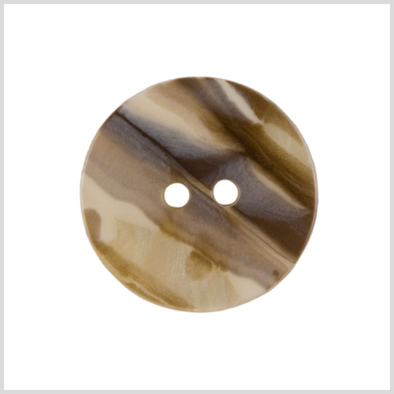 Ivory Brown Plastic Button - 36L/23mm