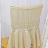 1 Piece Champagne Chiffon Chiavari Chair Cover with Sash for Elegant Events