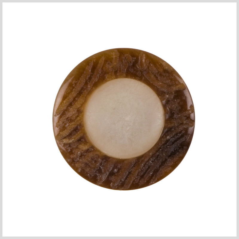 Ivory Brown Plastic Coat Button - 44L/28mm