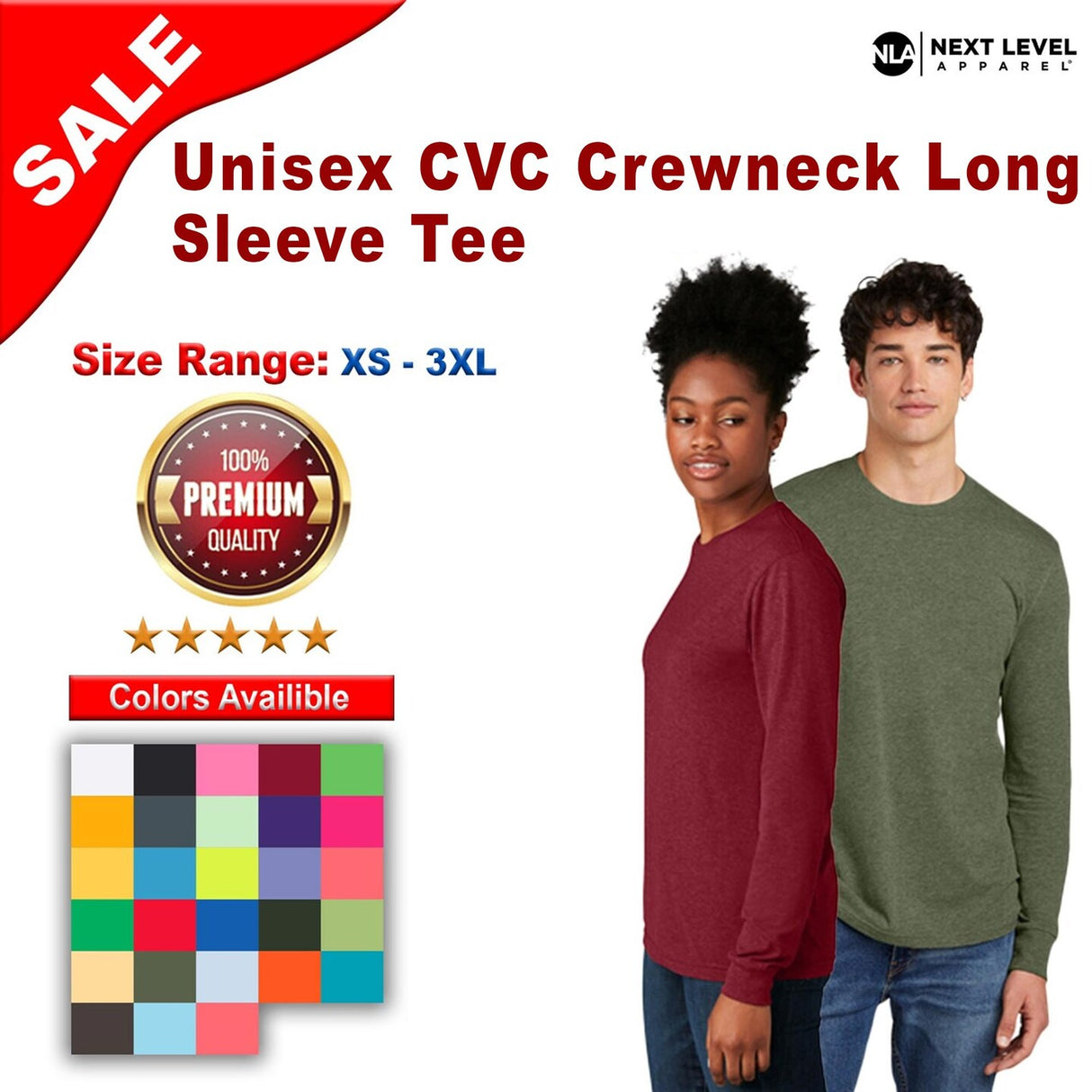 Next Level® Unisex CVC Crewneck Long Sleeve Tee