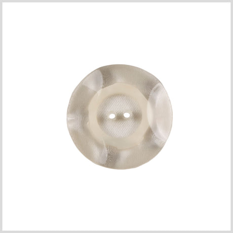 Plastic 2-Hole Button - 32L/20mm - Clear and White Ring