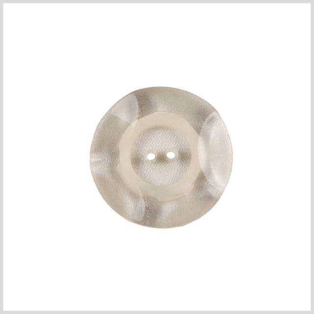 Plastic 2-Hole Button - 36L/23mm - Clear and White Ring