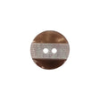 Plastic 2-Hole Button - 24L/15mm - Brown Engraved Ribbing Stripe