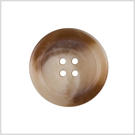Plastic 4-Hole Button - 44L/28mm - Light Brown and Cream Swirls