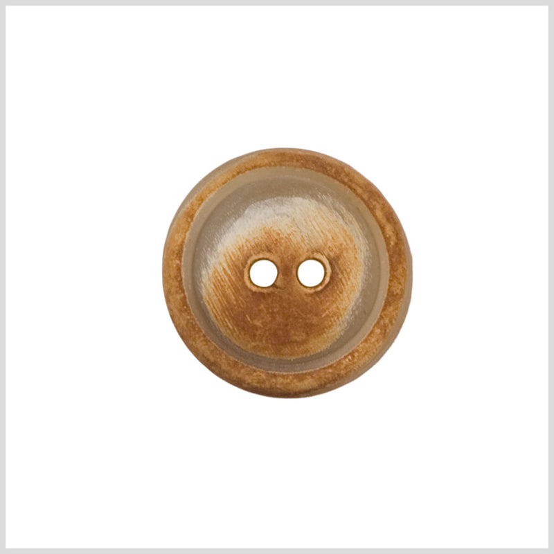 Horn 2-Hole Button - 32L/20mm - Natural Tan and Cream