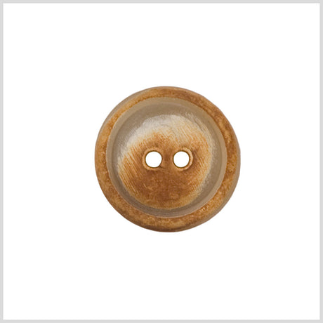 Horn 2-Hole Button - 32L/20mm - Natural Tan and Cream