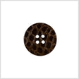Plastic 4-Hole Button - 24L/15mm - Brown Animal Spots Embossed