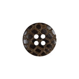 Dark Brown and Chestnut Reptile-Esque 4-Hole Button - 28L/18mm