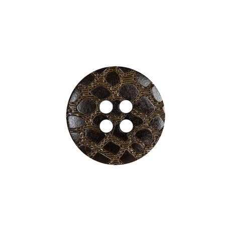 Dark Brown and Chestnut Reptile-Esque 4-Hole Button - 28L/18mm
