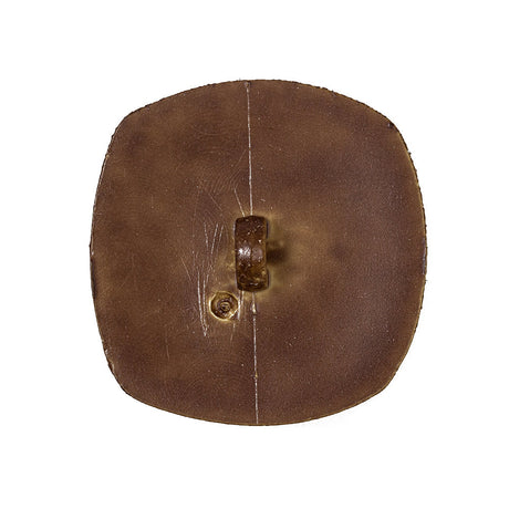 Weathered Honey Brown Leather-Look Shank-Back Molded Plastic Button - 48L/30.5mm
