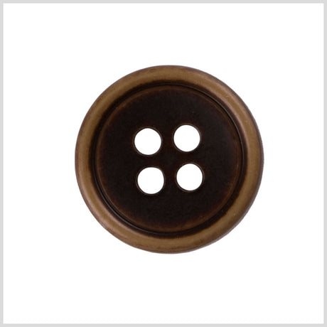 Plastic 4-Hole Button - 44L/28mm - Brown Distressed Rim