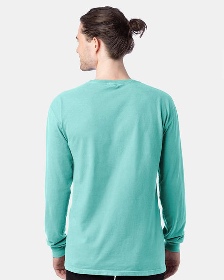 Hanes unisex garment-dyed soft cotton long sleeve T-shirt