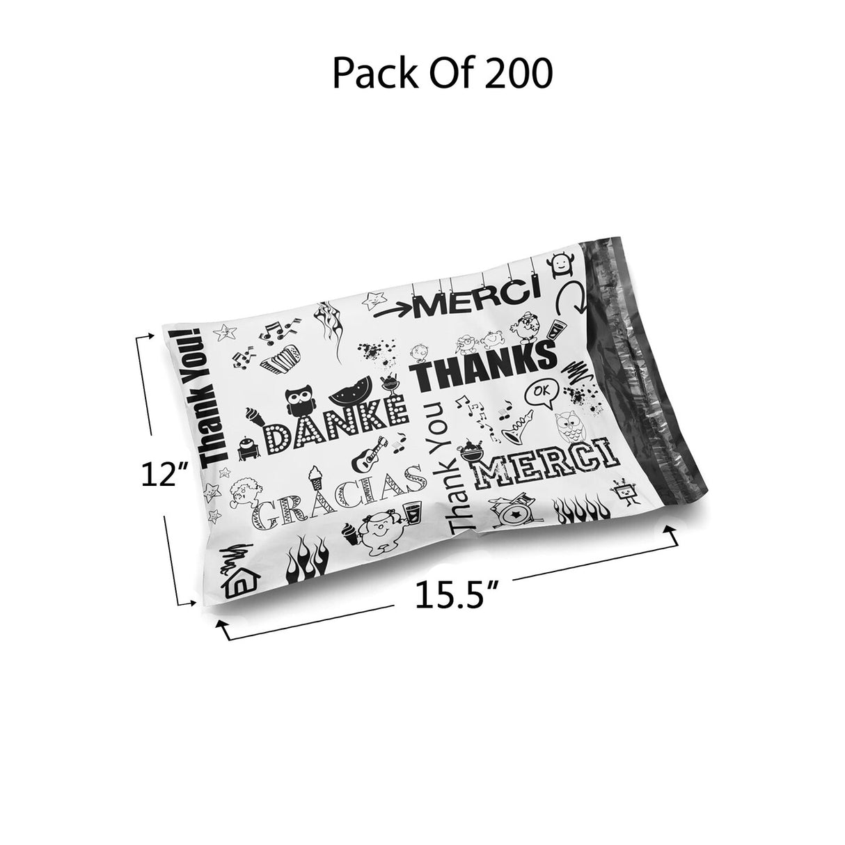 Poly Bag Mailer 10" x 13" Glossy Multi Design Envelopes | Premium Plastic Mailing & Courier Bags