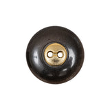 Brown with Gold Inset Two-Hole Saucer Button - 36L/23mm