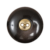 Brown with Gold Inset Two-Hole Saucer Button - 44L/28mm