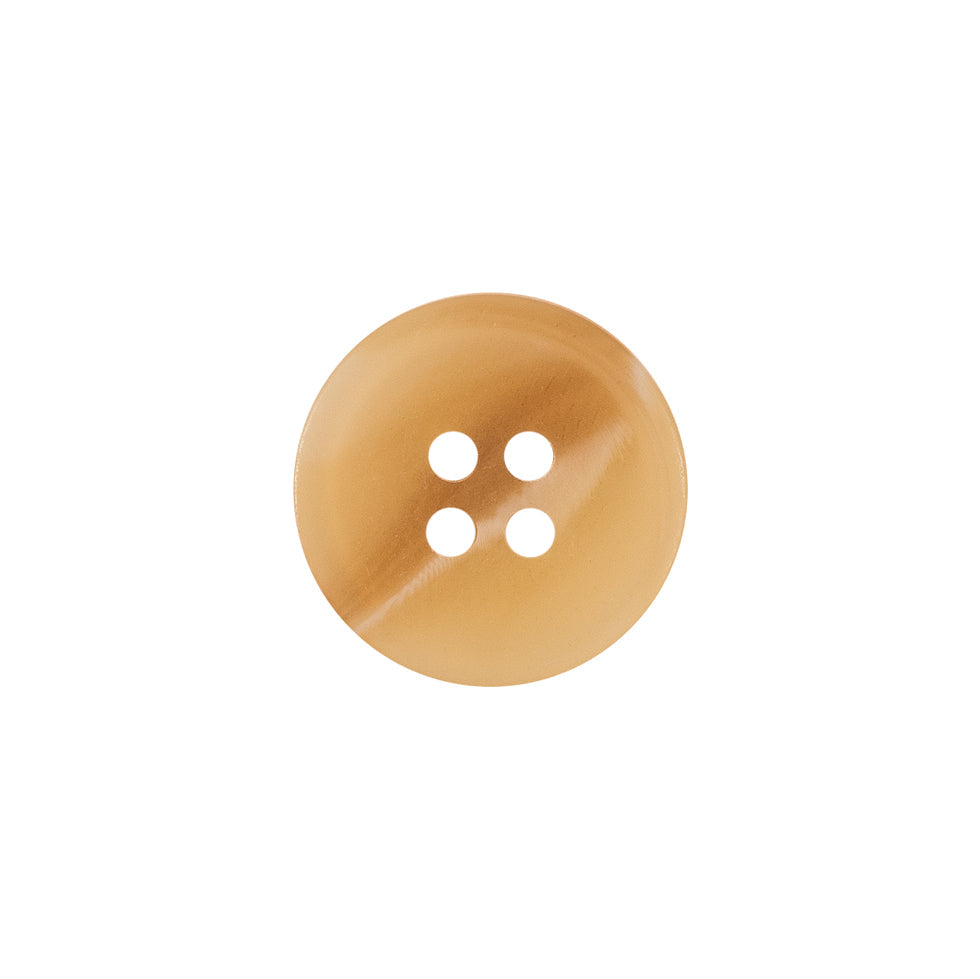 Plastic 4-Hole Button - 24L/15mm - Beige Soft Streaks