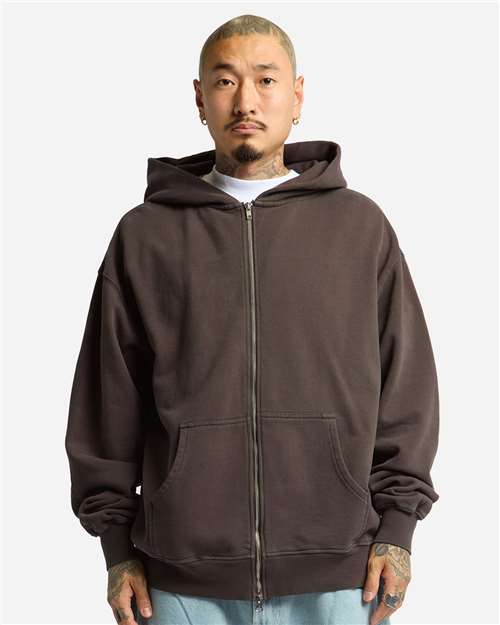 Shaka Wear Unisex Max Heavy Fleece Garment-Dyed Full-Zip Hooded Sweatshirt