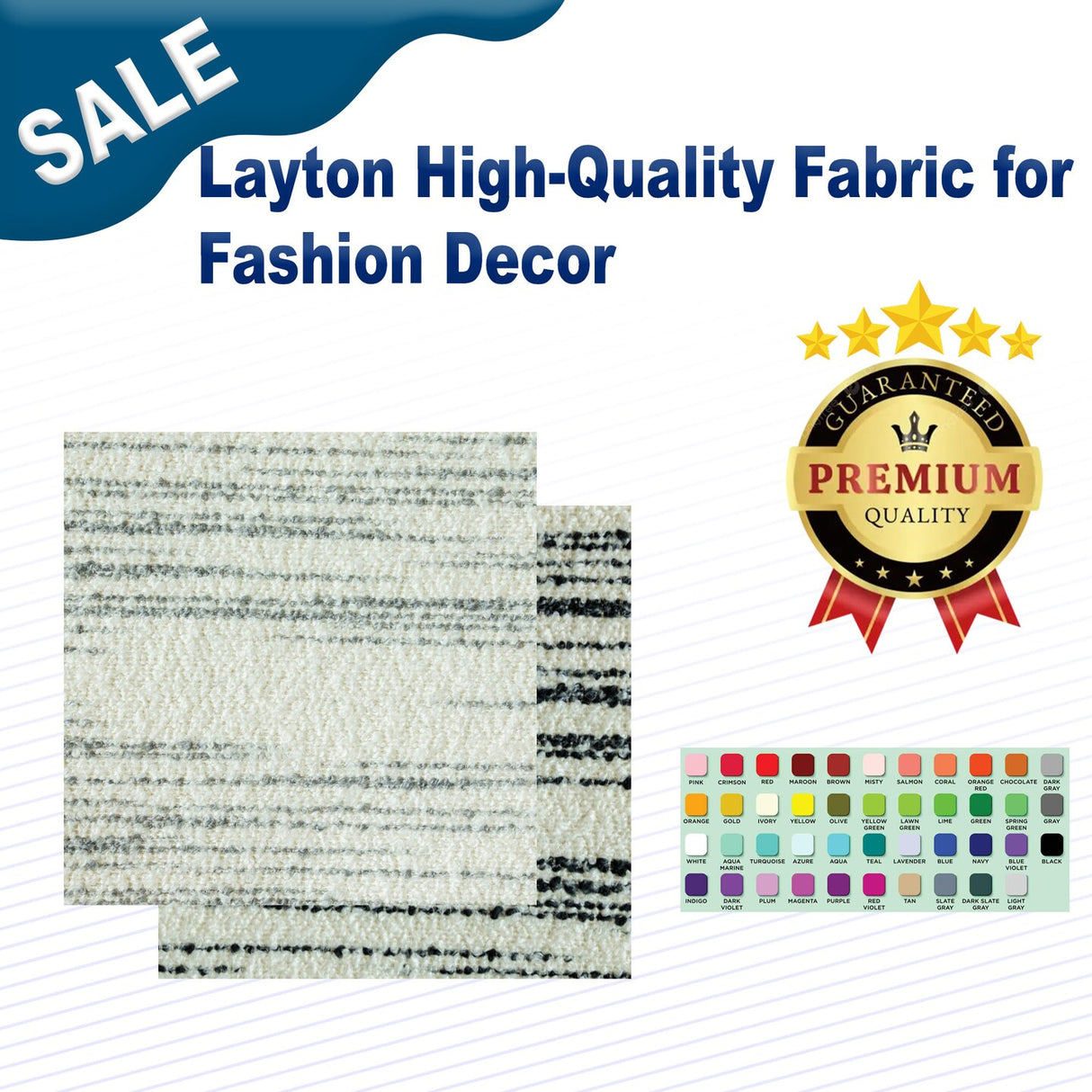 1 Yard Layton High-Quality Fabric for Fashion & Decor