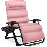 Best Choice Products Oversized Zero Gravity Chair, Folding Recliner w/ Removable Cushion, Side Tray