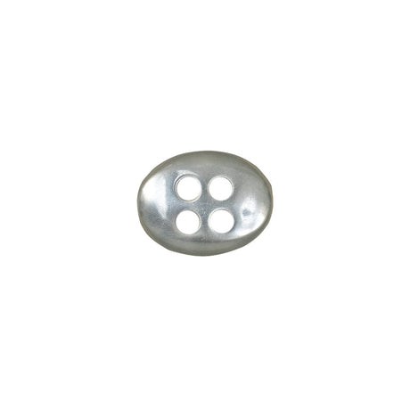 Silver Iridescent 4-Hole Oval-Shaped Plastic Button - 20L/12.5mm