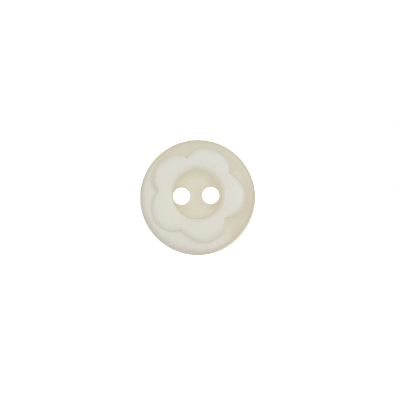 Cloud Dancer Dimensional Floral 2-Hole Semi-Translucent Plastic Button - 18L/11.5mm