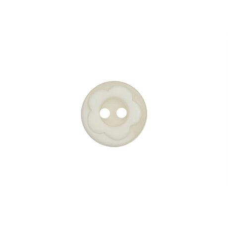 Cloud Dancer Dimensional Floral 2-Hole Semi-Translucent Plastic Button - 18L/11.5mm