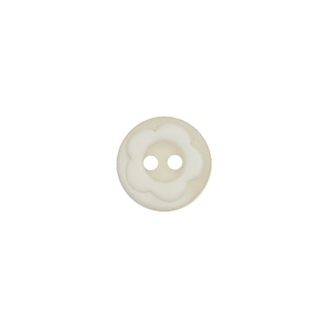Cloud Dancer Dimensional Floral 2-Hole Semi-Translucent Plastic Button - 18L/11.5mm