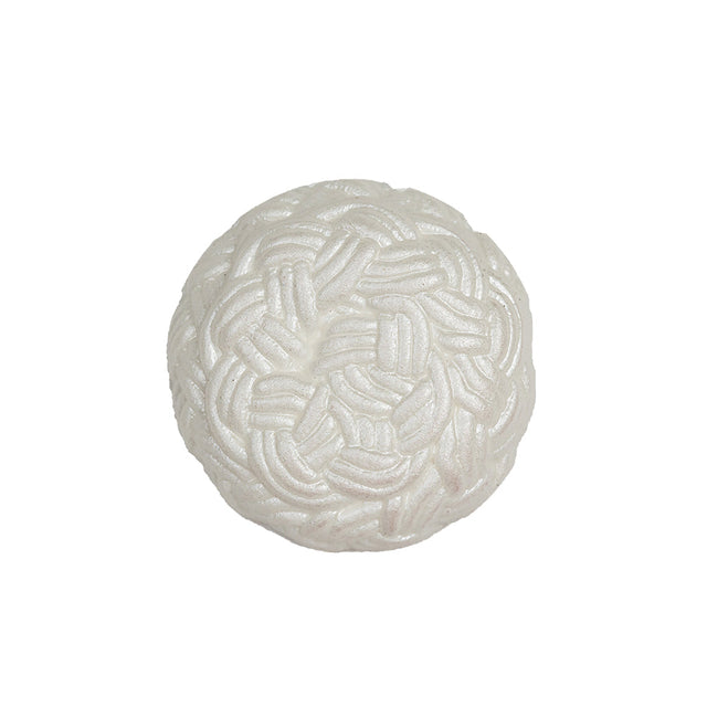 White Knotted Textured Molded Shank Back Plastic Button - 36L/23mm