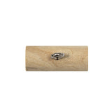 Natural Rod-Style Wood Toggle with Silver Metal Shank Back - 33L/21mm