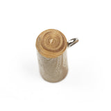 Natural Rod-Style Wood Toggle with Silver Metal Shank Back - 33L/21mm