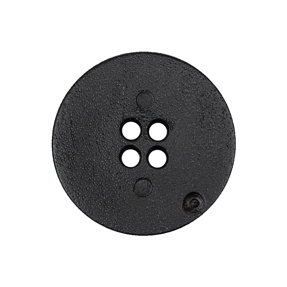 Gingerbread and Deep Charcoal Speckled Textured 4-Hole Molded Plastic Button - 40L/25.5mm