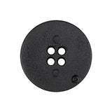 Gingerbread and Deep Charcoal Speckled Textured 4-Hole Molded Plastic Button - 40L/25.5mm