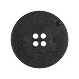 Gingerbread and Deep Charcoal Speckled Textured 4-Hole Molded Plastic Button - 45L/29mm