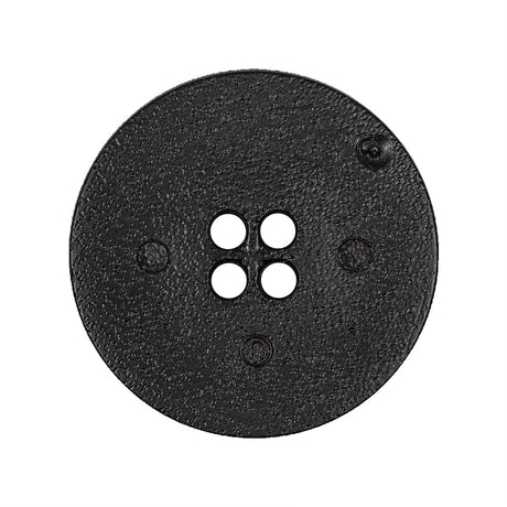 Gingerbread and Deep Charcoal Speckled Textured 4-Hole Molded Plastic Button - 45L/29mm